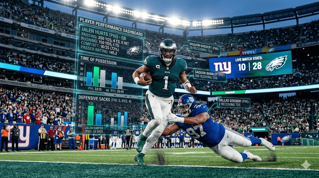 New York Giants vs Philadelphia Eagles Match Player Stats