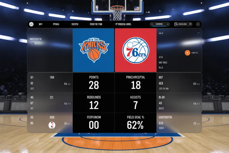 Knicks vs 76ers Match Player Stats