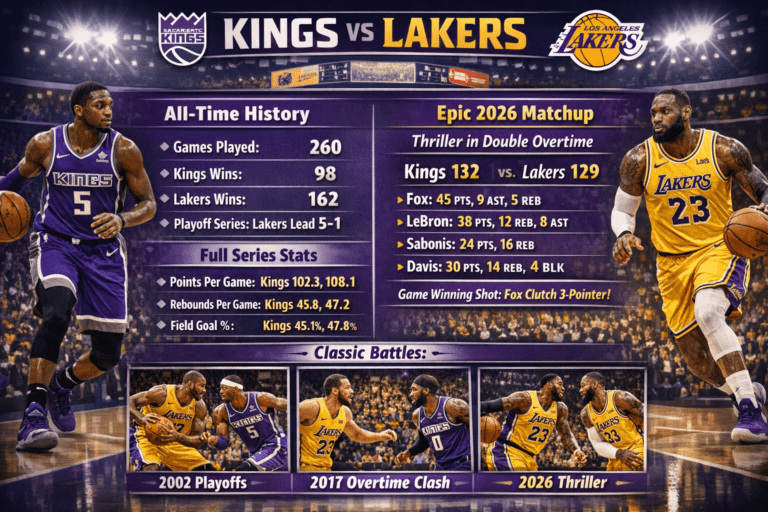 Sacramento Kings vs Lakers Match Player Stats