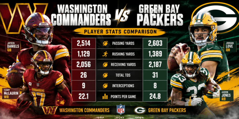 Washington Commanders vs Green Bay Packers Player Stats