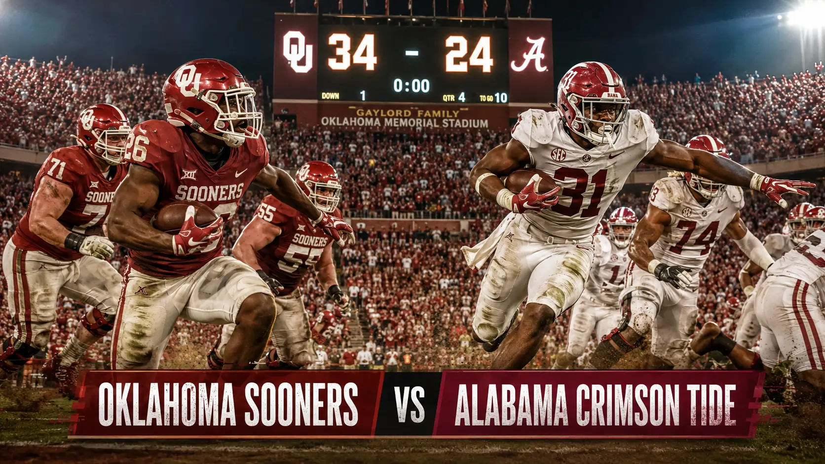 Oklahoma Sooners vs Alabama Crimson