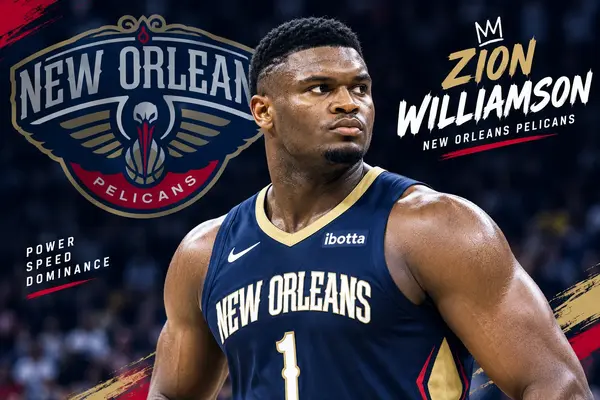 Zion Williamson in a New Orleans Pelicans jersey