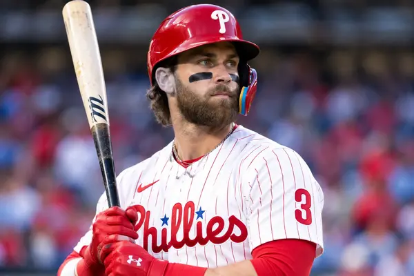 Bryce Harper wearing a Philadelphia Phillies uniform