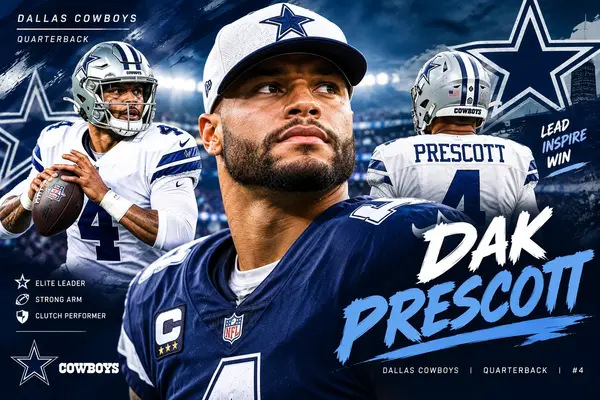 Dak Prescott playing quarterback for the Dallas Cowboys