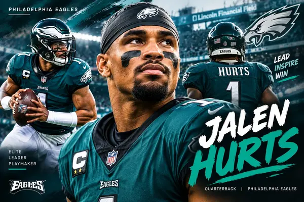 Jalen Hurts playing quarterback for the Philadelphia Eagles