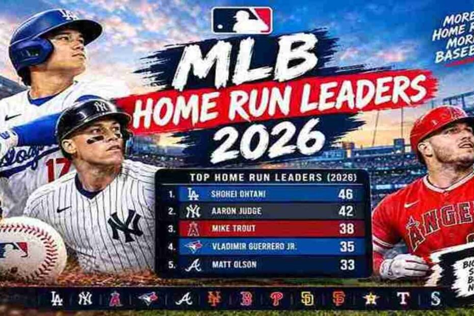 MLB home run leaders 2026 baseball players and home run leaderboard graphic